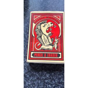 Vtg Safety Matches 12 Pencils & Erasers Box NIB Pier 1 Looks Like Match Sticks